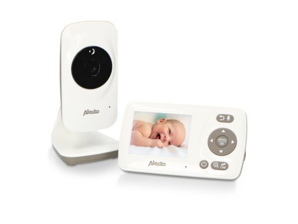 Niania Alecto Alecto Video-Babyalarm Med 2,4" Farvedisplay, Hvid/Taupe